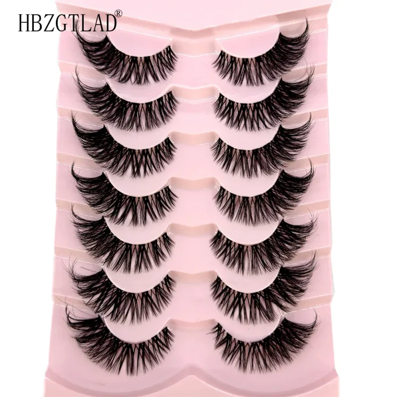 7/8PairsCat Eye Eyelashes manga Lashes 3D Clear Band Lashes naturalHalf Lashes End Eye Elongated Mink Eyelashes Fluffy Eyelashes