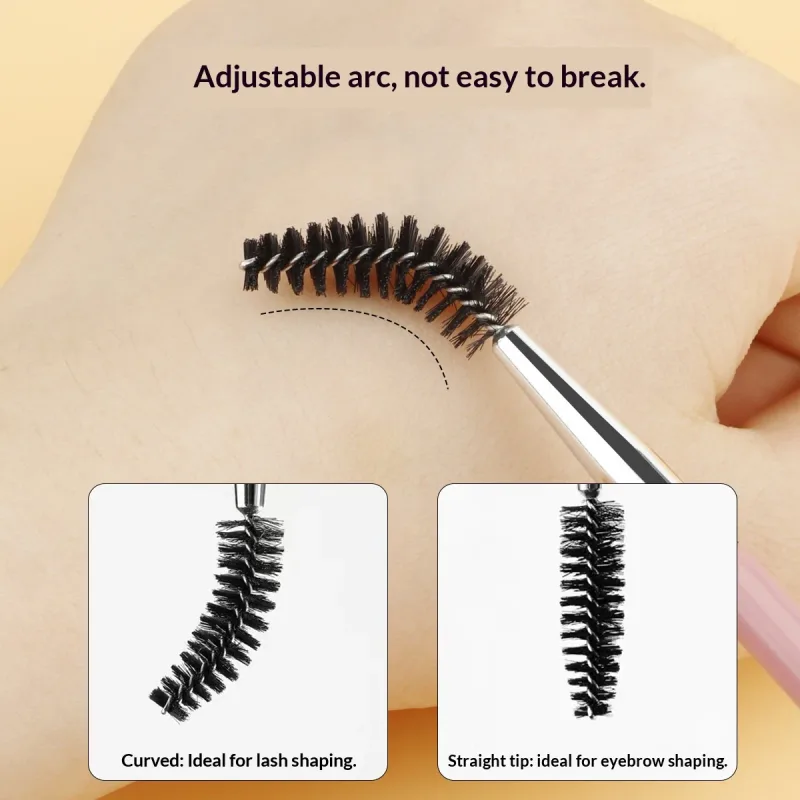 3-delige dubbelzijdige wenkbrauw-wimperborstelset met 3 verschillende spoolie-borstels make-up verzorgingstool