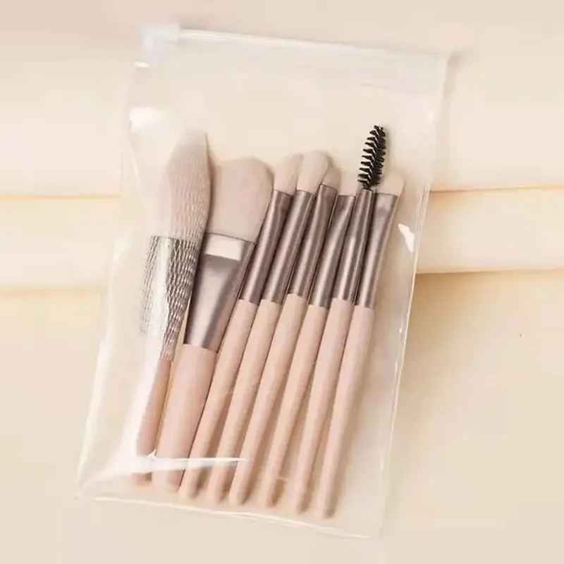 Set of 8 Soft Bristle Make Up Brushes Premium Synthetic With Bag Eyeshadow Brush Eye Facial Beauty Foundation Brush — image 8