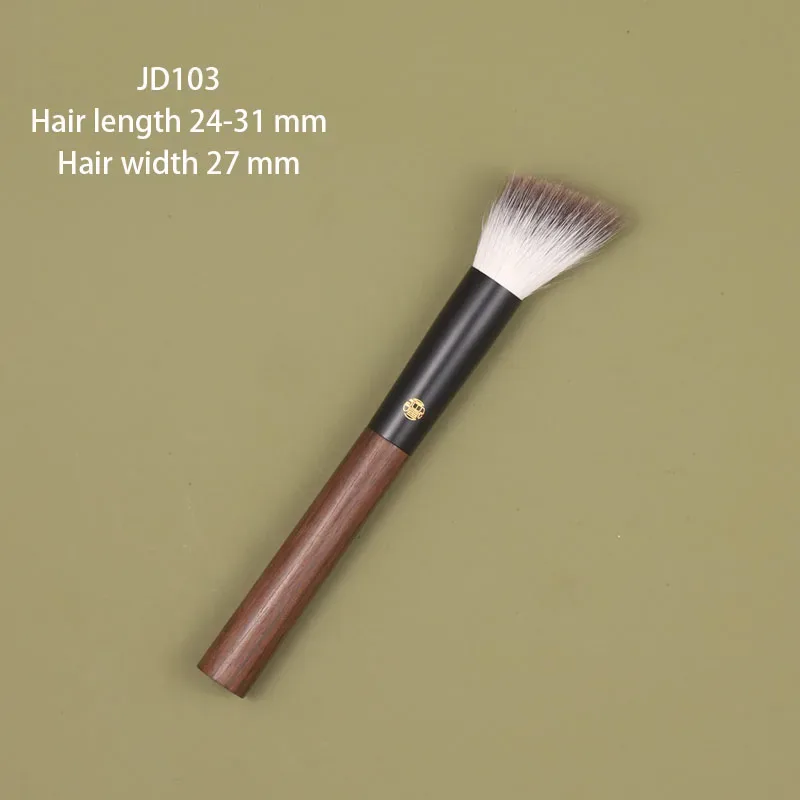 Professional Handmade Makeup Brushes 1PC Blue Fox Goat Hair Stippling Blush Brush Walnut Handle Make Up Brush