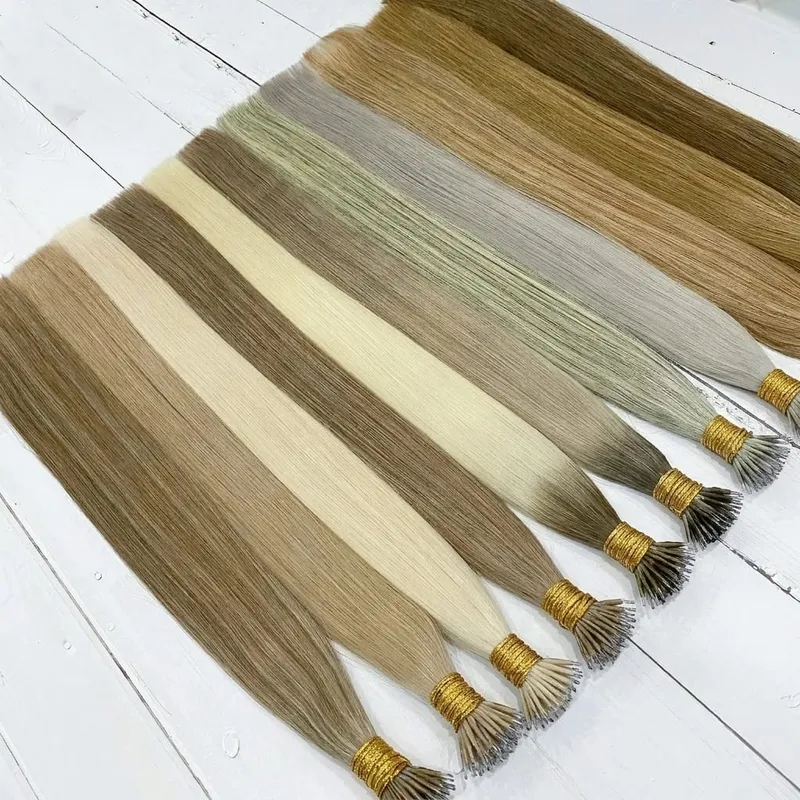 Micro Ring Hair Extension Ombre 100% Virgin Human Hair Extensions Nano Ring Micro Beads Tip Thick Full Head 18"-30"extensiónes — image 4