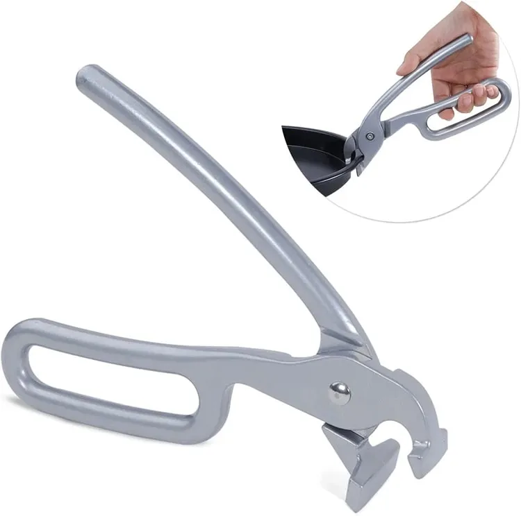 Pizza Pan Gripper Cast Aluminum Anti-Scald Baking Pan Gripper Bowl Pot Plate Pizza Oven Pliers Gripper Clamp Clip JT144