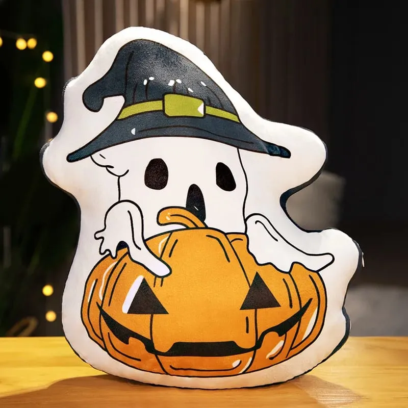 30CM Funny Pumpkin Ghost Cute Elves Skeleton Death Dark Cat Soft Pillow Halloween Home Decoration Sofa Cushion Nap Sleep Toys