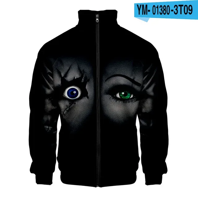 Coats Horror Movie Chucky Stand Collar Jackets Seed of Chucky Sweatshirt Cosplay Costume Long Sleeve Zipper Hoodies
