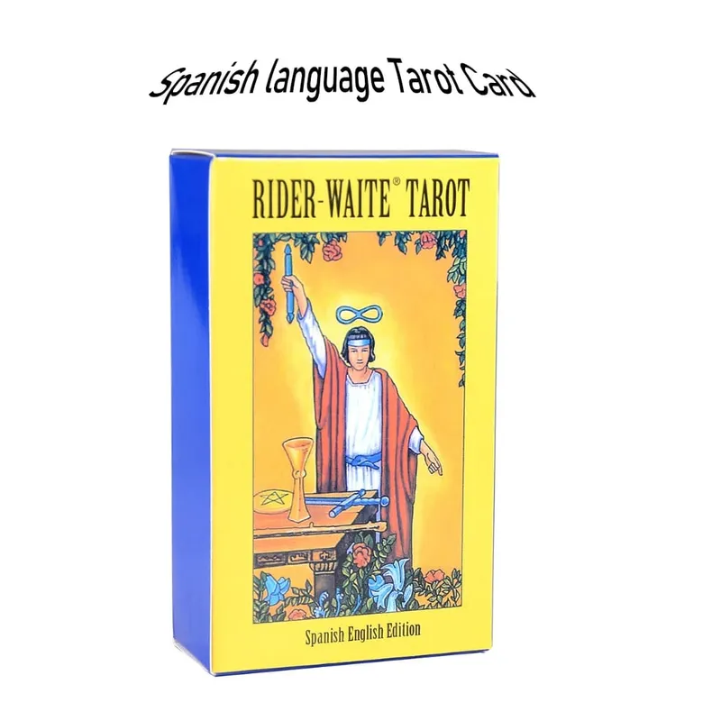 Baralho de tarô Rider Waite, venda quente de cartas de adivinhação para uso pessoal, baralho de tarô completo em inglês e espanhol, baralho para meninas, jogo de tabuleiro — image 11