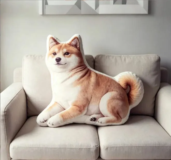 3D printed simulation dog pillow funny pet shaped pillow living room bedroom soft decoration personalized holiday gift — image 12