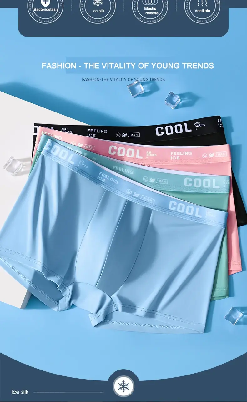 Boxers Ice Silk Man Underwear Graphene Men Underpants Breathable Comfortable Men's Panties Ultrathin Shorts Trunk Plus Size 6XL — image 2