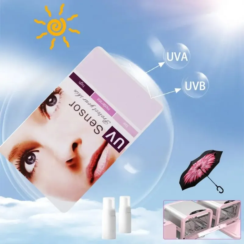 Easy to Use UV Test Card Portable Measurement Analysis Tools UVB Test Card Reusable Easy to Read UV Sensor Card — image 2
