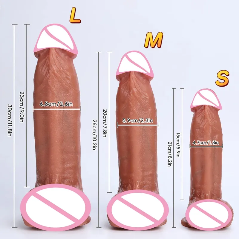 3 Sizes Realistic XXL Thick Penis Soft Silicone Dildo Male Genitals Vaginal Masturbation Suction Cup Dick Woman Anal Sex Toys 18 — image 3
