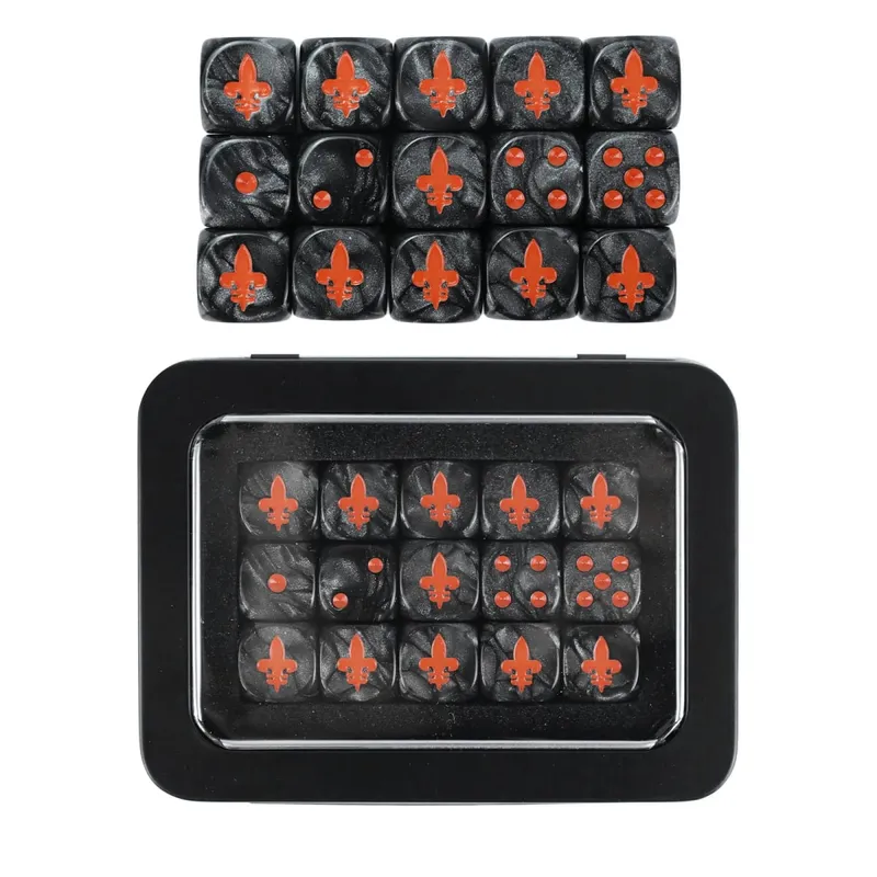 15PCS 16mm/0.63inch D6 Wargaming Dice Set para sa Tabletop Miniatures Game Pagsubaybay sa Damage ng Army Faction Themed Dice Token