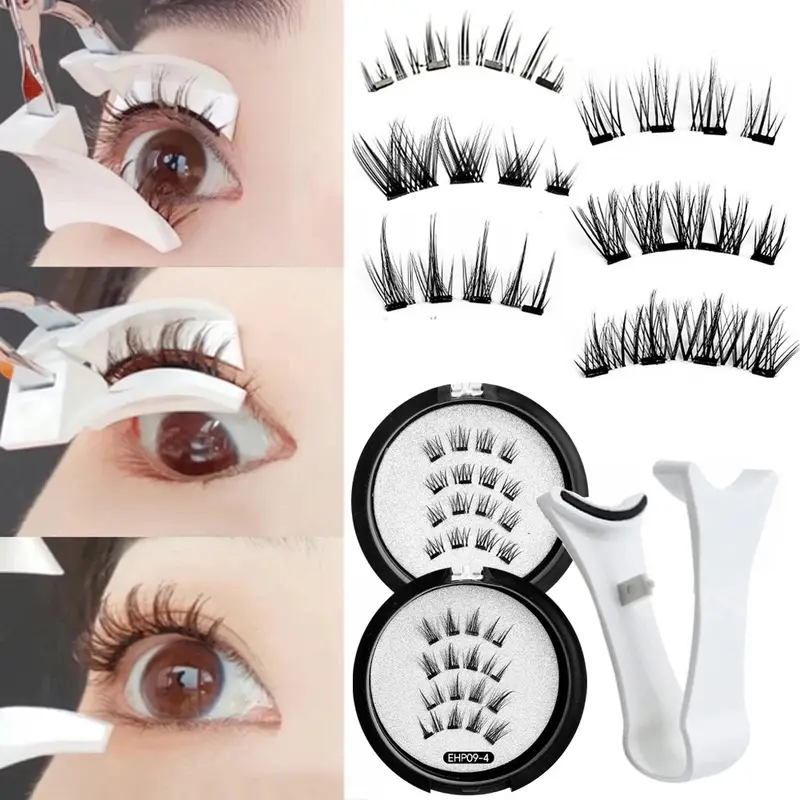 New Magnetic Eyelashes Kit 3D Natural Effect Magnetic Eyelashes Reusable Eye Makeup False Lashes Beauty Eyelashes Supplies — image 2