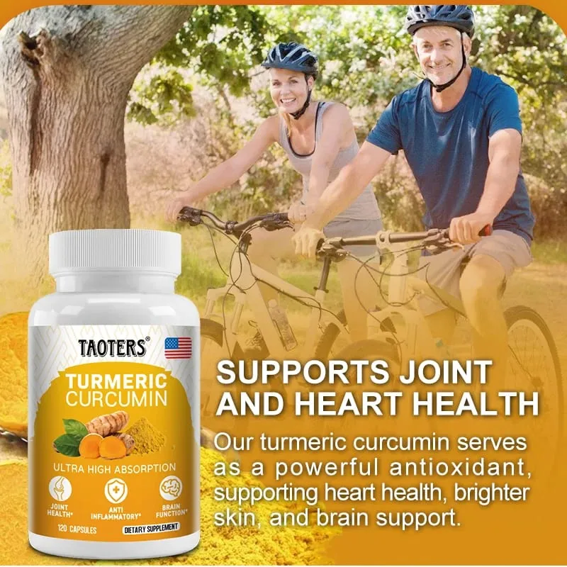 Turmeric Curcumin Capsules Natural Joint Support Relieve Joint Pain Support Brain Health & Heart Health