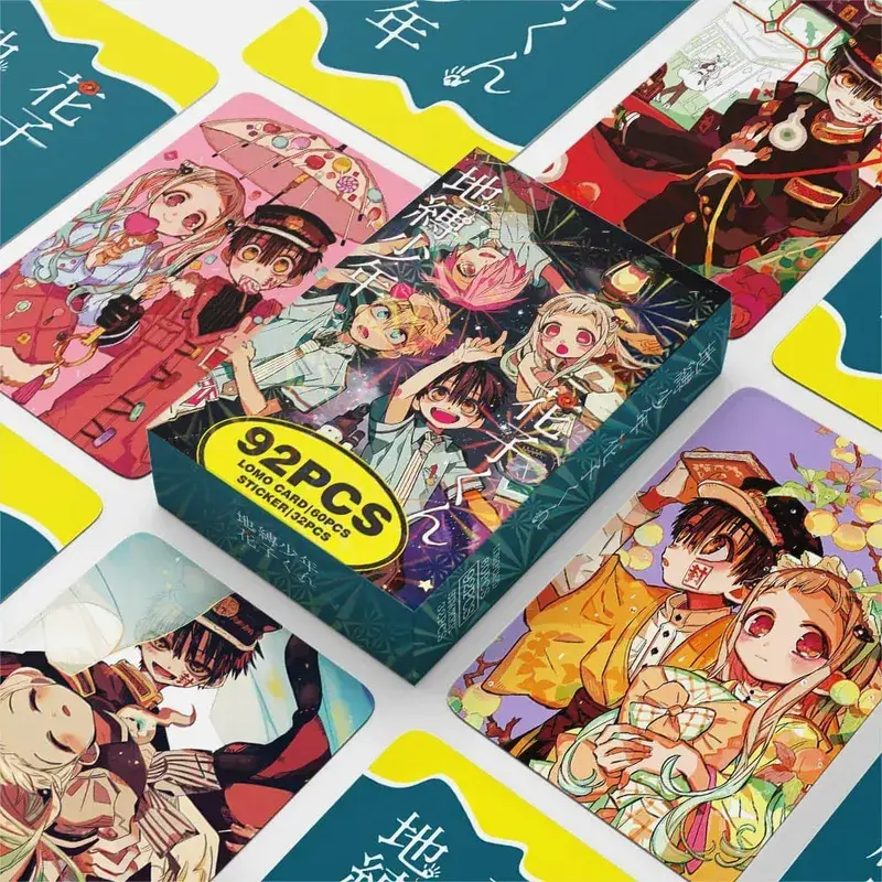 92PCS Set Kad Lomo Hanako-kun Terikat Tandas Kad foto Watak Anime dengan Pelekat Hiasan Peminat Koleksi Hadiah Hiasan