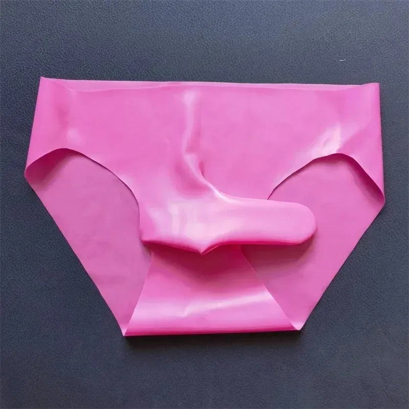 Men's Sexy Latex Sheath Underpants Seamless Rubber Briefs See-Through Male Sissy Couple Low Waist Erotic Tight Safety Panties — image 8