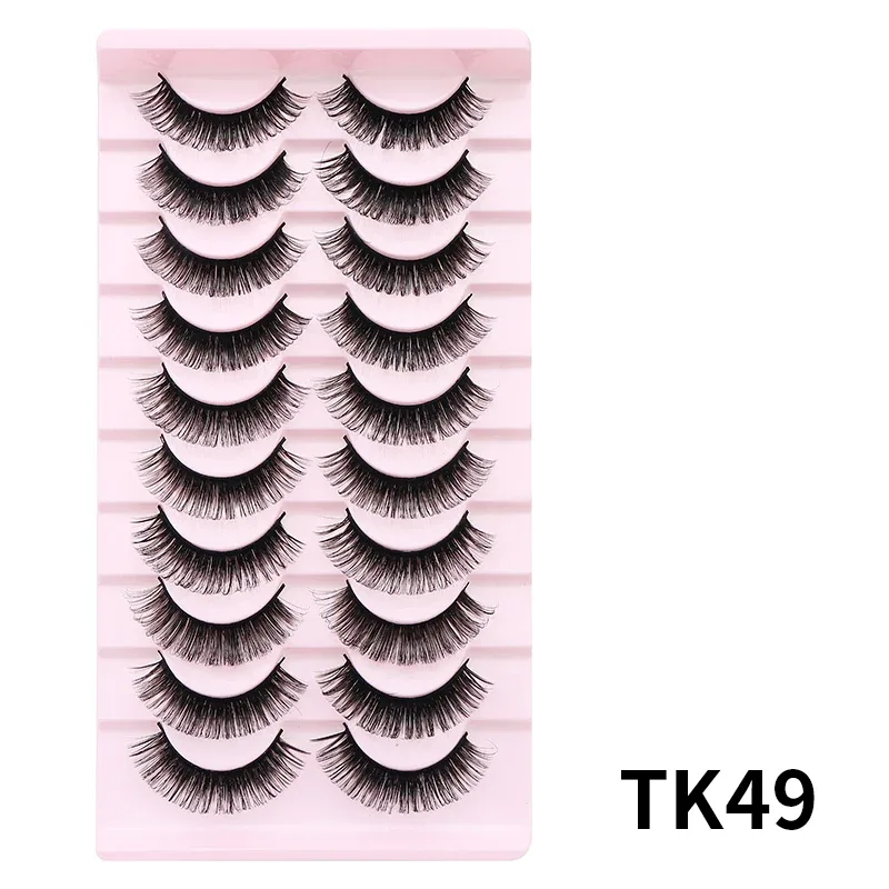 10 Pairs Russian DD Curl Bulk Fluffy Strip Lashes Natural Soft False Eyelashes Reusable Handmade Eye Lashes for Daily&Party — image 31