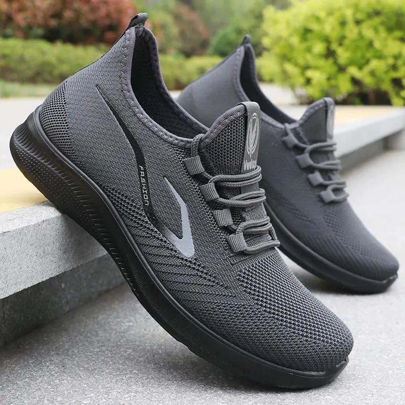 Men's Fashionable Solid Woven Knitted Running Shoes - Lightweight Breathable Non-Slip - Perfect Sports Shoes for Outdoors — image 3