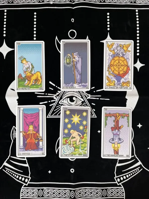 Pixel Tarot 78-Card Deck In English for Art Collection Family Friends Holiday Gift Festival Interesting Board Games Party — image 6