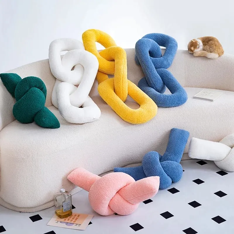 60-95CM Creative Iron Chain & Knot Pillow Stuffed Soft Sofa Cushion Nordic Style Home Plush Decoration Irregular Shaped Plush — image 2