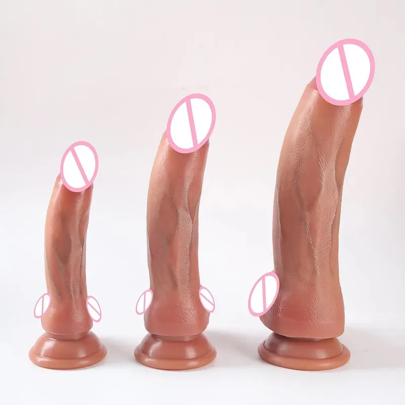 Soft Realistic Skin Feel Human Penis Cheap Dildo Double Silicone Suction Cup Thick Dick Anal Sex Toys Men Women Gay Strapon Cock — image 1