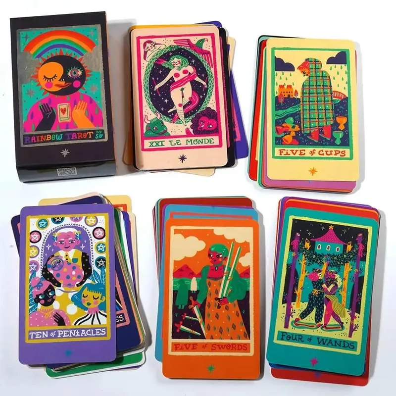 Rainbow Oracle Cards Tarot Decks For Beginners Learning Professionals Fortune Telling Cards Table Board Game Family Nights Gifts