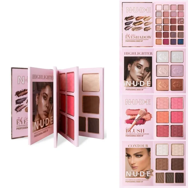 Multi‑Page All‑In‑One Makeup Book Kit Eyeshadow Blush Highlighter & Contour Powder Palette