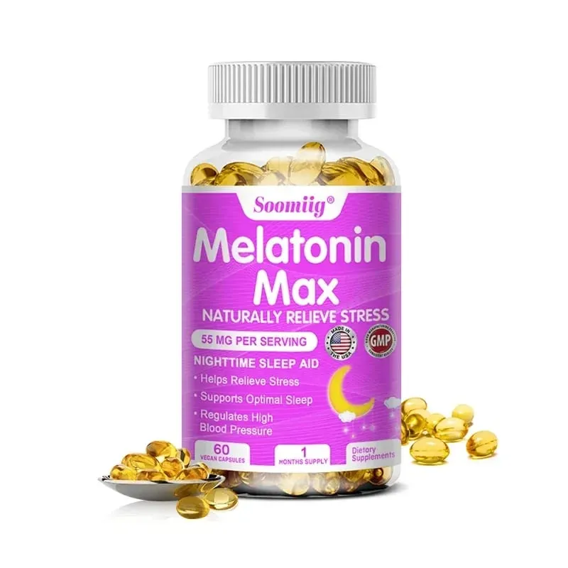 Melatonin 55mg - with MSM Zinc Vitamin D3 & B6 Fall Asleep Faster Stay Asleep Longer Easy To Take Vegan Non-GMO Supplement