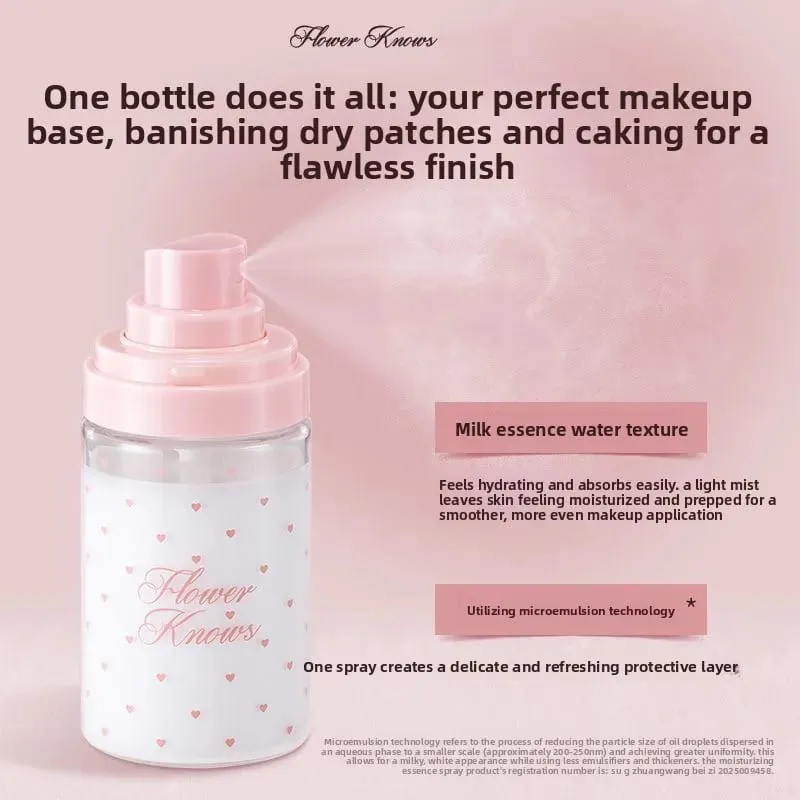 Flower Knows Makeup Moisturizing Essence Setting Spray Primer Skin Care Products Hydrating Face Mist All-Day Moisturizing Spray — image 4