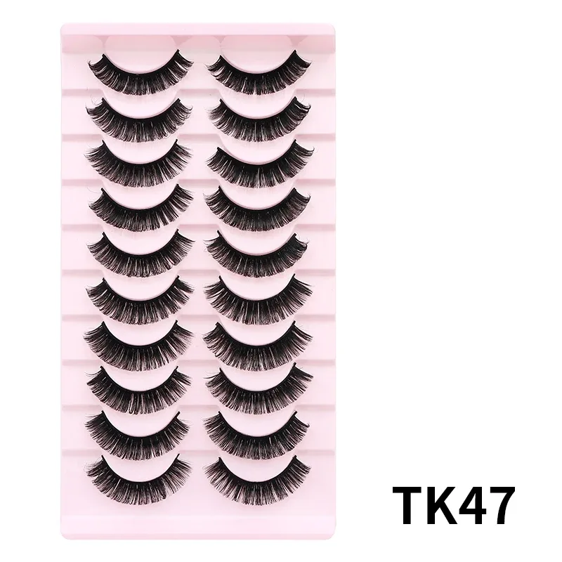 10 Pairs Russian DD Curl Bulk Fluffy Strip Lashes Natural Soft False Eyelashes Reusable Handmade Eye Lashes for Daily&Party — image 30