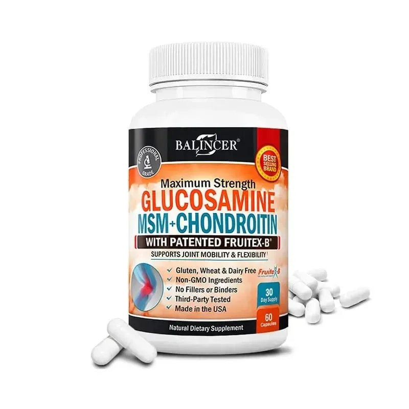 Glucosamine Chondroitin MSM - Joint Support Supplement for Men and Women - Relieve Joint Discomfort 30/60/120 Capsules NON-GMO — image 9