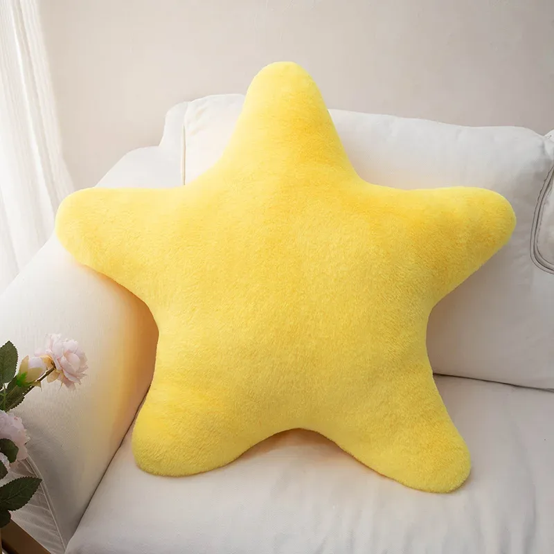 Zacht pluche stervormig kussen Decoratief schattig bedkussen voor kinderslaapkamer Woonkamer - Pluche sierkussen — image 3