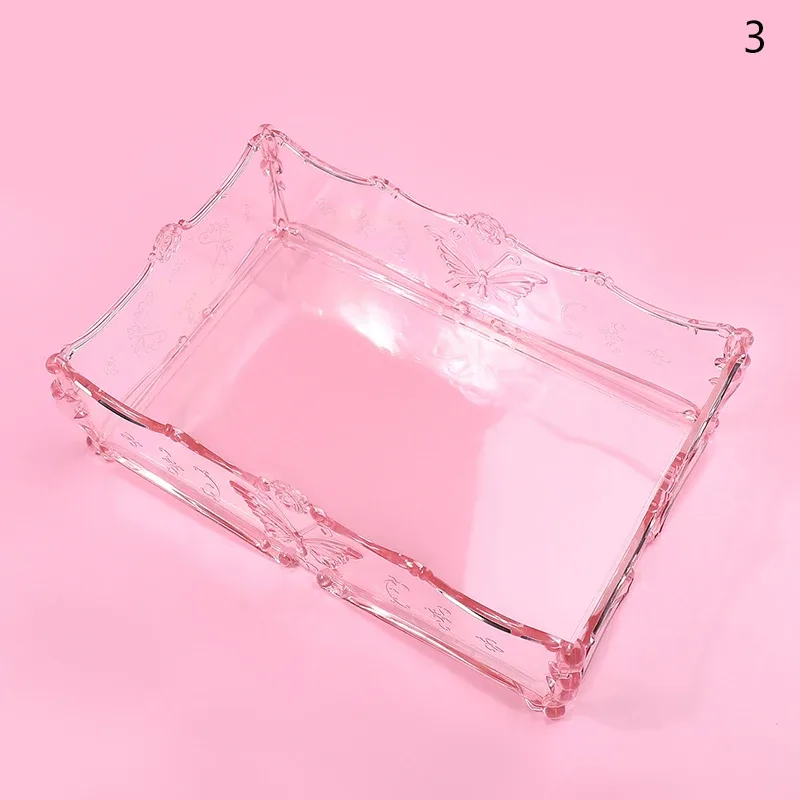 Cotton Pad Nails Storage Box Butterfly Transparent Pink Design Napkins Container Brush Organizer Makeup Case Nail Art Tools — image 11