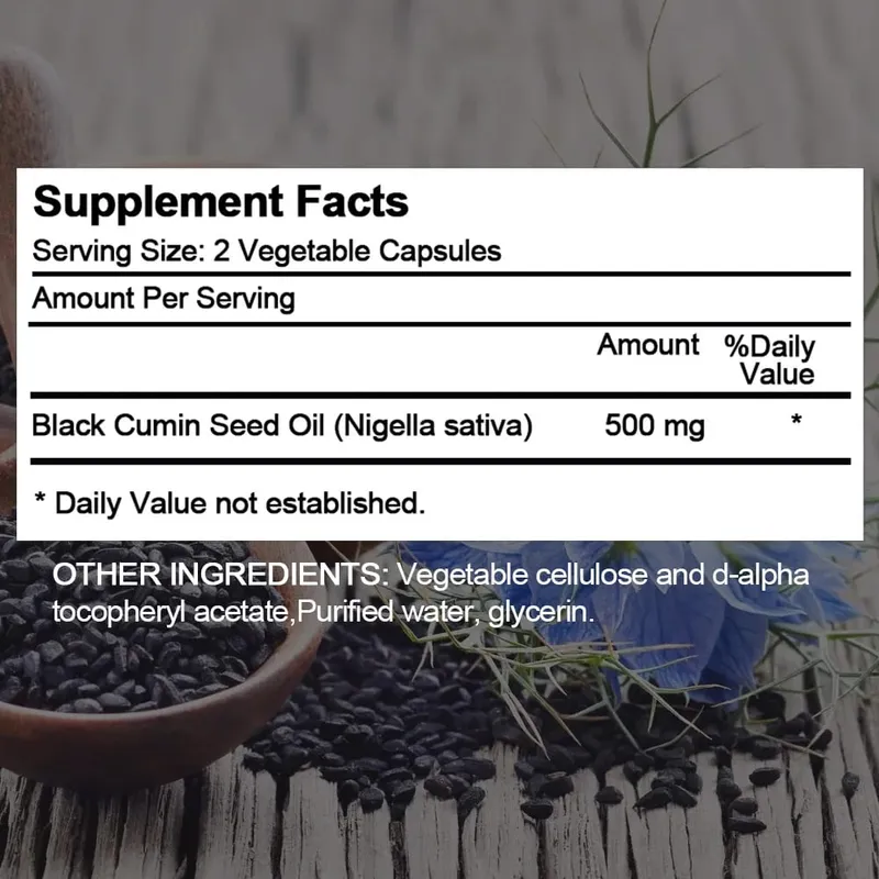 Black Seed Oil Capsules Supports Overall Health | Boosts Immune System Improves Digestion Antioxidant Non-GMO Gluten-Free