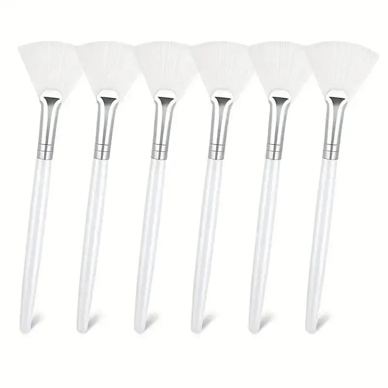 3/6/12pcs Fan Brush Facial Mask Brushes Multi Use Soft Fan Face Makeup Brush Acid Applicator for Women Girls Cleansing Tools