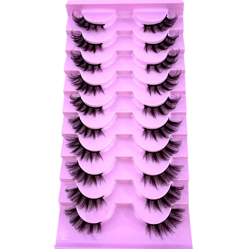 Demi-Cils 10 paires Demi-Cils doux naturel Cils yeux de chat outil de maquillage Faux Cils Extension moelleux Faux Cils — image 4