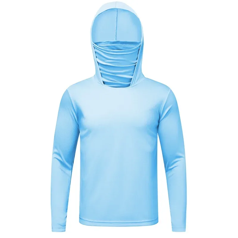Men's summer plus size sportswear quick drying hooded casual ice silk breathable lightweight fishing and sun protection suit — image 4