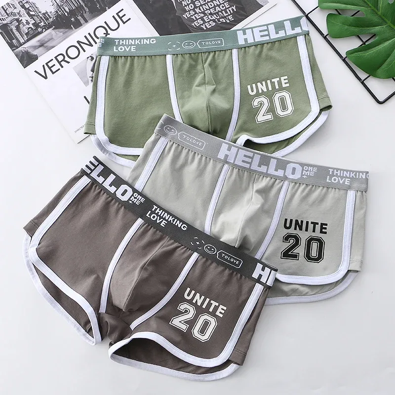 1/3pcs Men Underwear Sports Boxer Shorts Cotton Solid Color Sexy Panties Fashion Breathable Comfortable Underpants Man U Convex — image 44