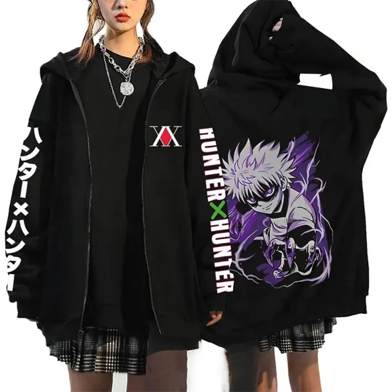 Unisex Anime Hunter X Hunter Killua Zoldyck Gon Print Hoodie Zip Hoodies Loose Casual Streetwear Men And Women Classic Simple — image 17