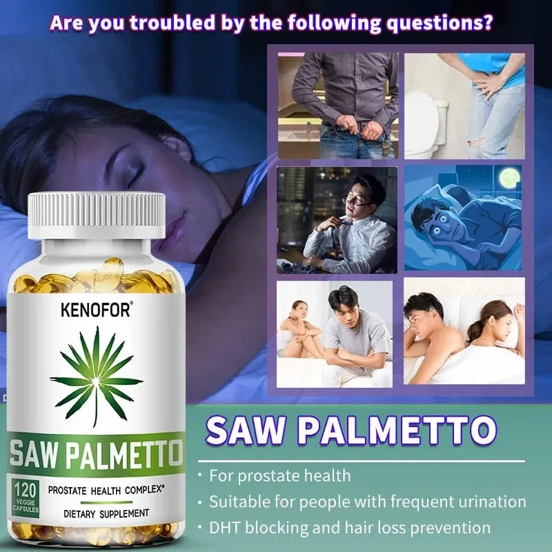 Kenofor Prostate Supplement - Reduces Urge To Urinate Frequently DHT Blocker Improves Sleep Performance Urinary Tract Health