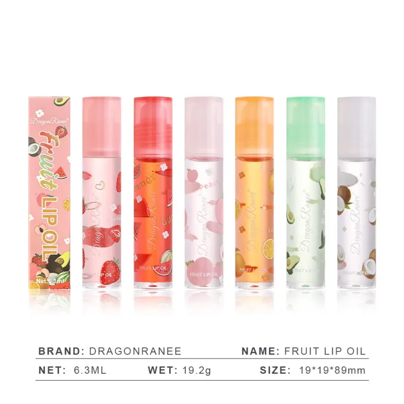 6 Colors Furit Lip Oil Plumping Lip Gloss Oil Moisturizing Lips Makeup Lip Balm Lasting Liquid Lipstick Nourishing Cosmetics