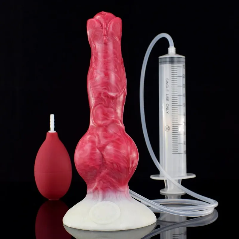 Squirting Realistic Dog Knot Dildo Colorful Fake Penis Silicone Anus Dilator Ejaculation 18+ Sex Toys For Women Men Adults — image 13
