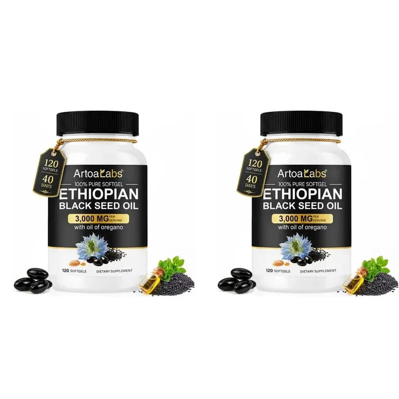 Gélules d'huile de graines noires éthiopiennes 3000 mg avec 100 mg d'extrait d'origan pour le soutien immunitaire digestif et la vitalité quotidienne 120 unités — image 8