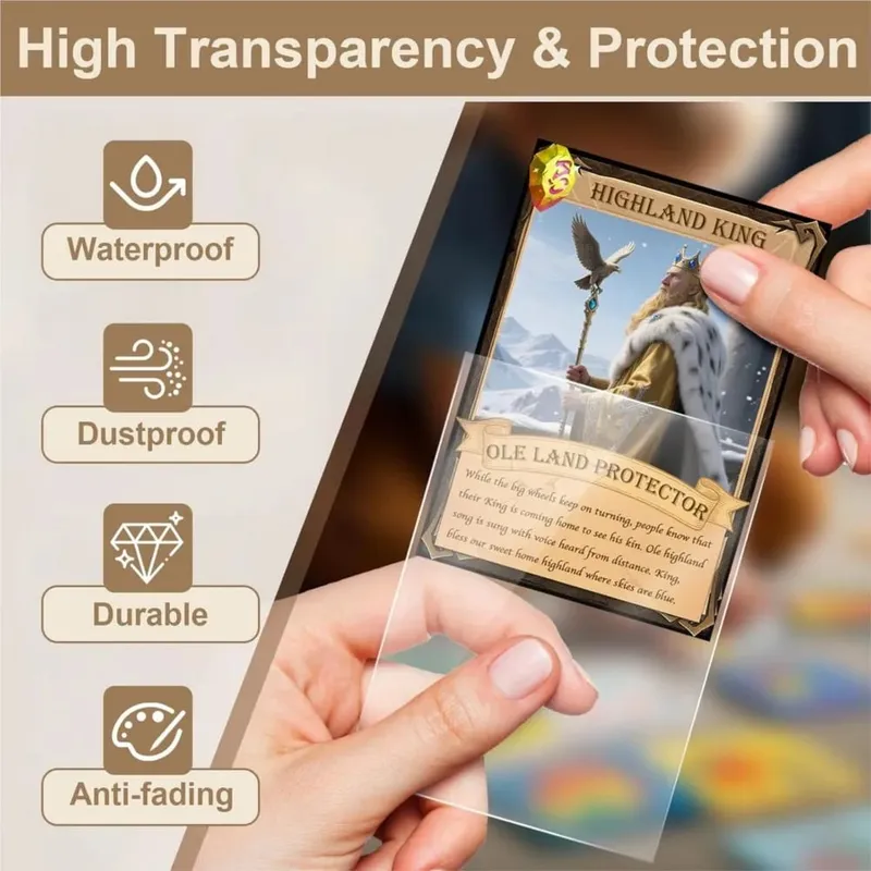 500 นับ Clear Penny Card แขนพลาสติก Trading Card สำหรับมาตรฐาน Pokemon MTG เบสบอลการ์ดเกมกีฬา — image 6