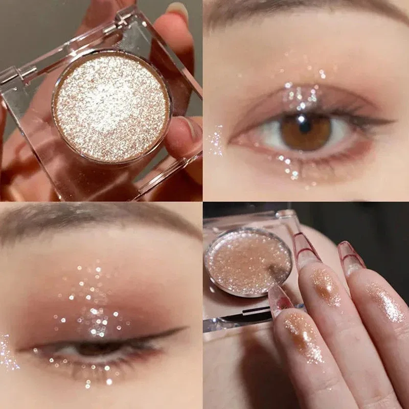 Glitter Eyeshadow Brighten Eyes Make Up Waterproof Shimmer Palettes Monochrome Eye Shadow Pigmented Highlighter Cosmetics — image 5