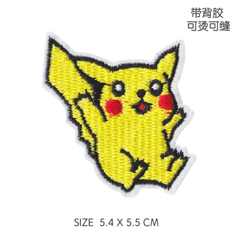 Cloth Patch Pikachu Clothes Stickers Sew on Embroidery Patches Applique Iron on Clothing Cartoon DIY Garment Decor — image 9
