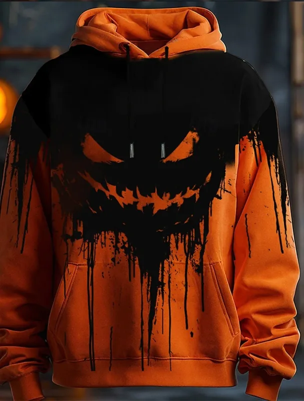 Halloween Men's Graphic Hoodie Pumpkin Prints Classic Casual 3D Pullover Holiday Fashion Hoodies Thin Style Long Sleeve Hooded — image 14