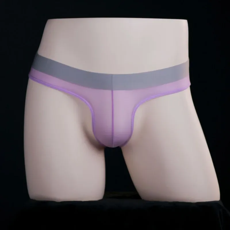 Ice Silk Briefs Men Oil Shiny Underwear Ultra Thin Traceless Underpants Transparent Smooth Bulge Pouch Panties Elastic Knicker — image 22