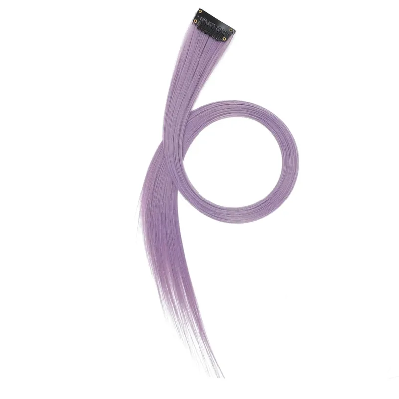 22 inch Colored Hair Extensions Straight Hairpiece 6pcs Colorful Hair Party Highlights Clip in Long Synthetic for Girls Women