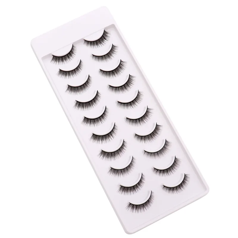 NEW 10 pairs Handmade 3d mink lashes short False Eyelashes Cross Messy Dense Natural Eye Lashes Stage Makeup False Eyelashes