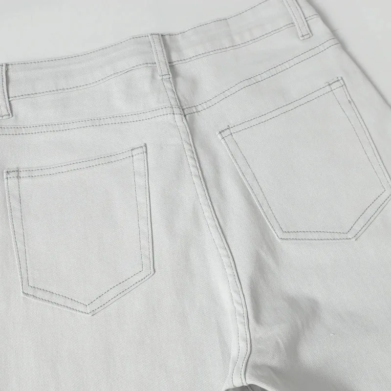 Retro Men's Flared Jeans Casual Slim Fit Stretch Bell Bottom Comfort Stretch Fit Bottom White Skinny Leg Denim Jeans Unisex — image 10
