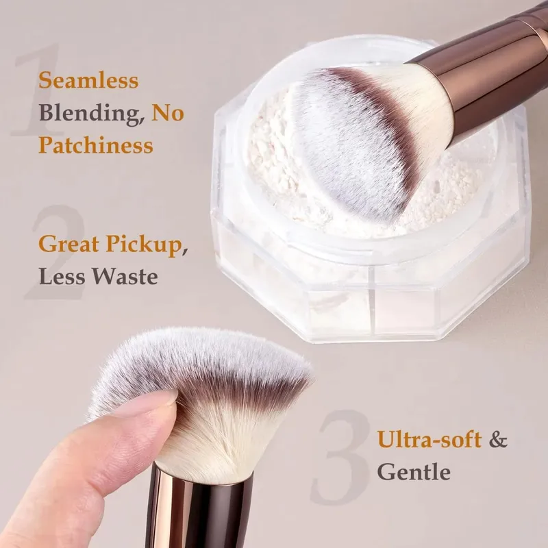 Conjunto de pincéis de maquiagem para viagem com estojo, 20 peças, conjunto de maquiagem multifuncional, essencial, 18 peças, pincéis de maquiagem, base, pó, blush — image 3